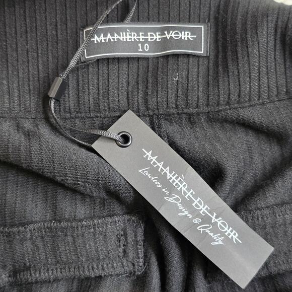 Women's NWT Black Boss Lady Buckle Pants UK 10 / US 6 - Picture 6 of 7